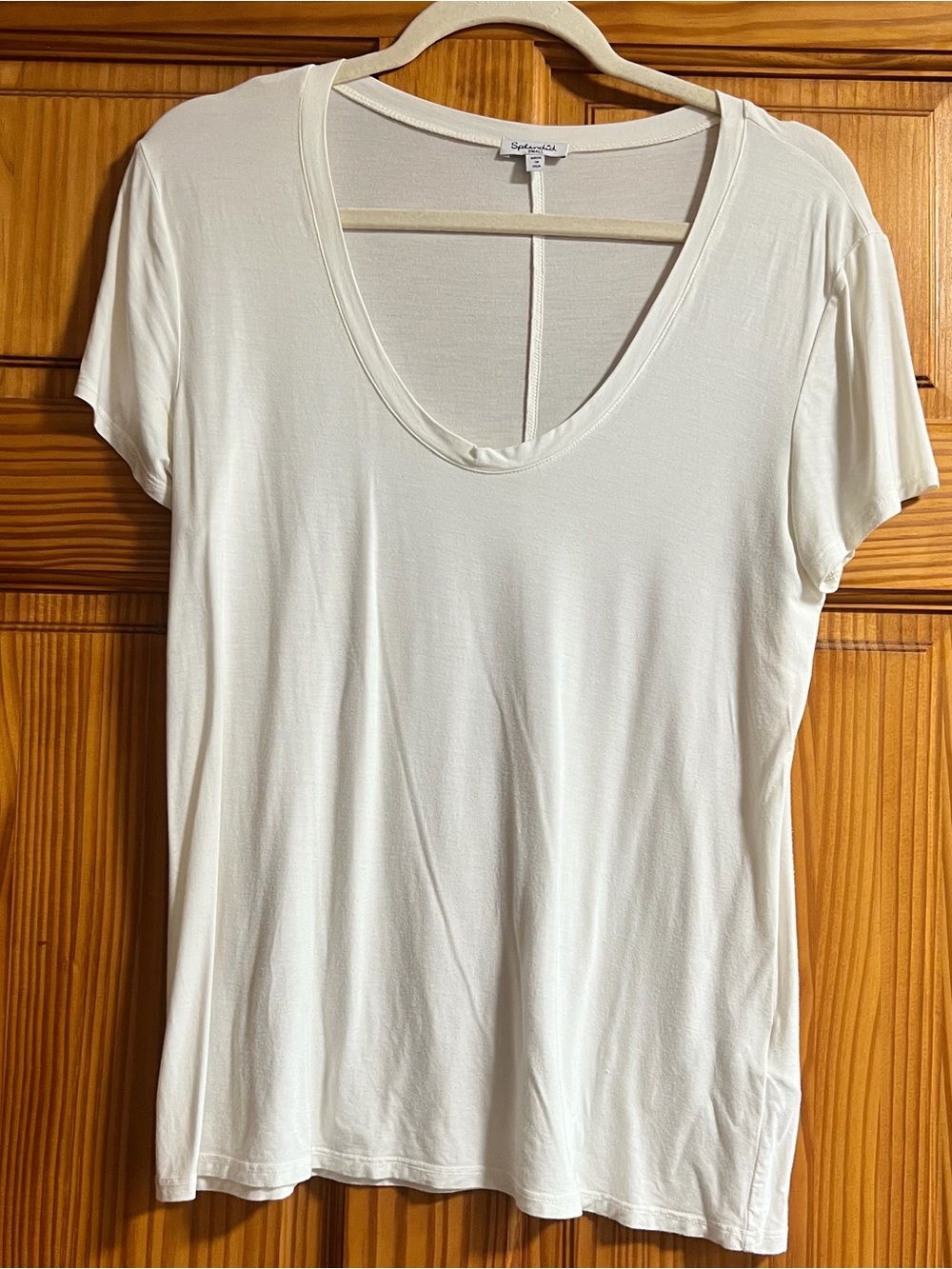 Splendid Women’s Basic White Scoop Neck Rayon T-Shirt Size S
